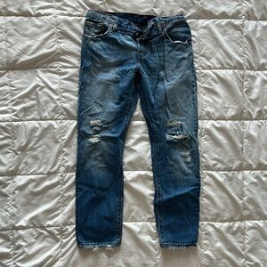 Levi Strauss 501 button fly W27 L32 distressed jeans blue